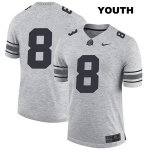 Youth NCAA Ohio State Buckeyes Kendall Sheffield #8 College Stitched No Name Authentic Nike Gray Football Jersey OT20Y57XP